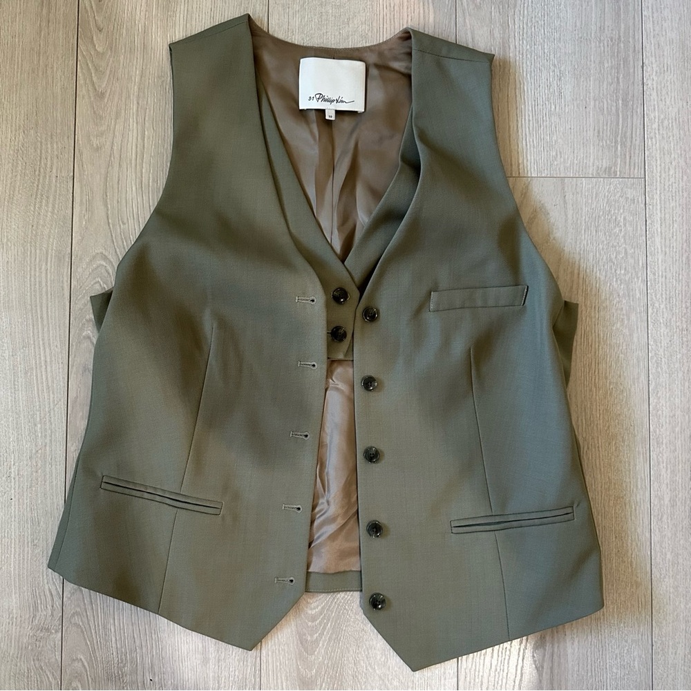 3.1 Phillip Lim Sage Green Sleeveless Vest